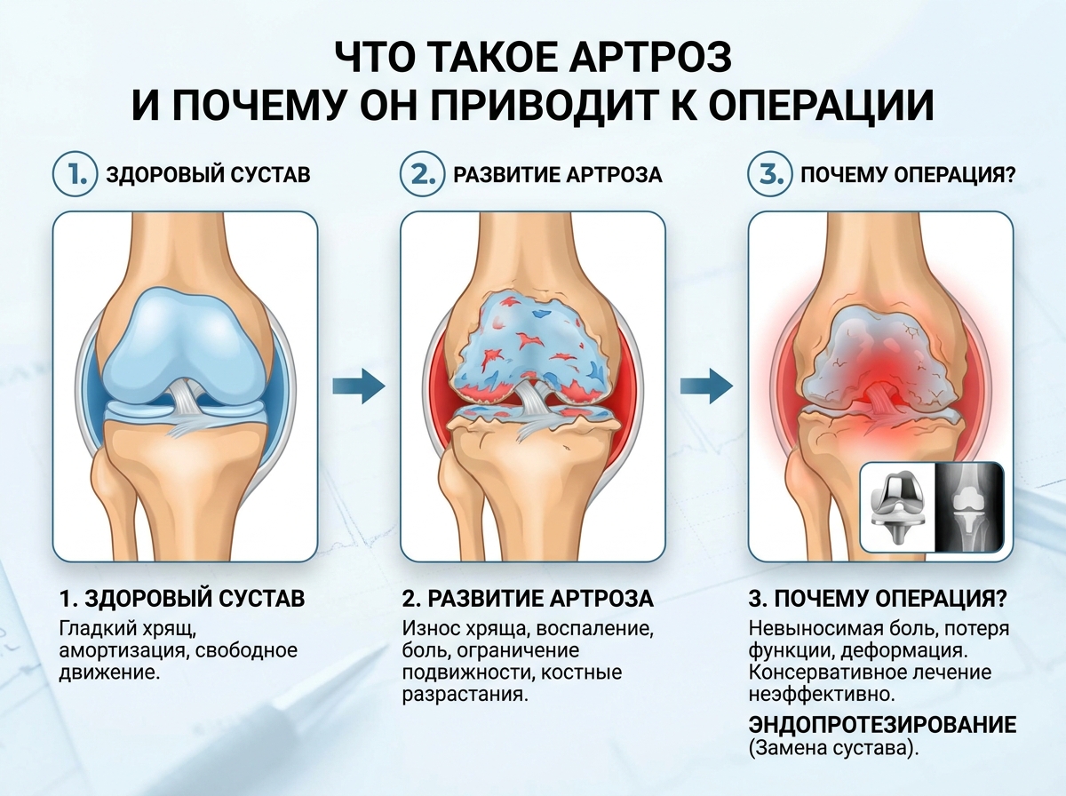 Хирургическое вмешательство при артрозе